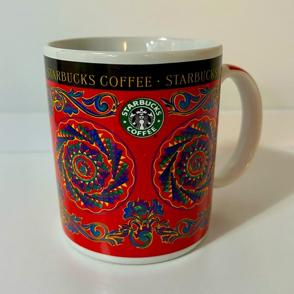 Vintage Late 90’s/Early 2000’s Asian Art Starbucks Mug Made In Thailand - Picture 2 of 6